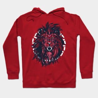 Lion portrait illustration tattoo style Hoodie